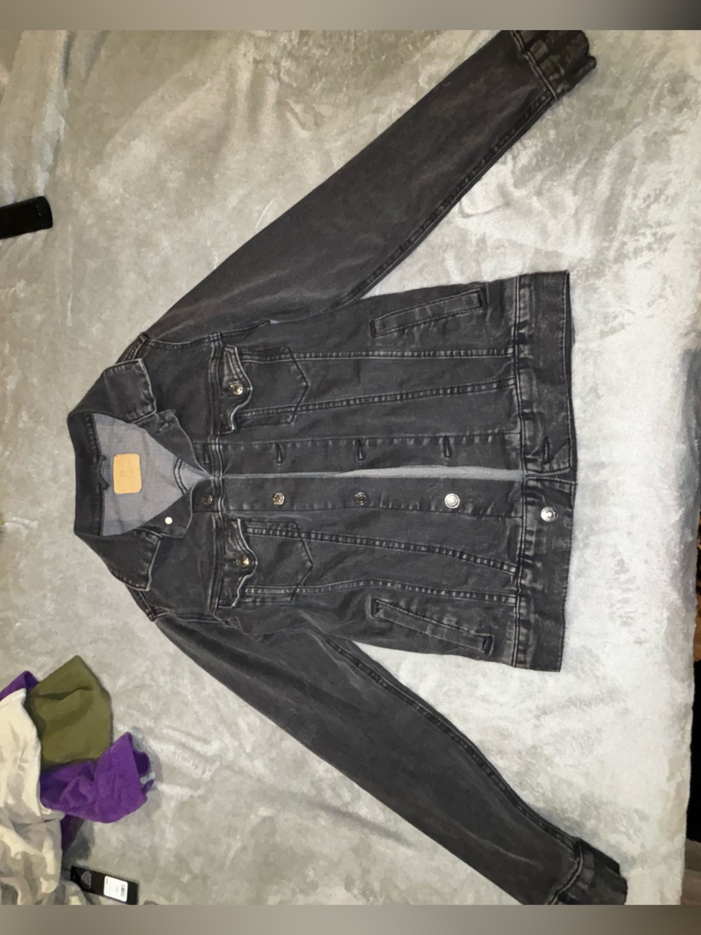 Urban Outfitters Black Washed Denim Jean Jacket